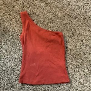 ribbed one shoulder top
